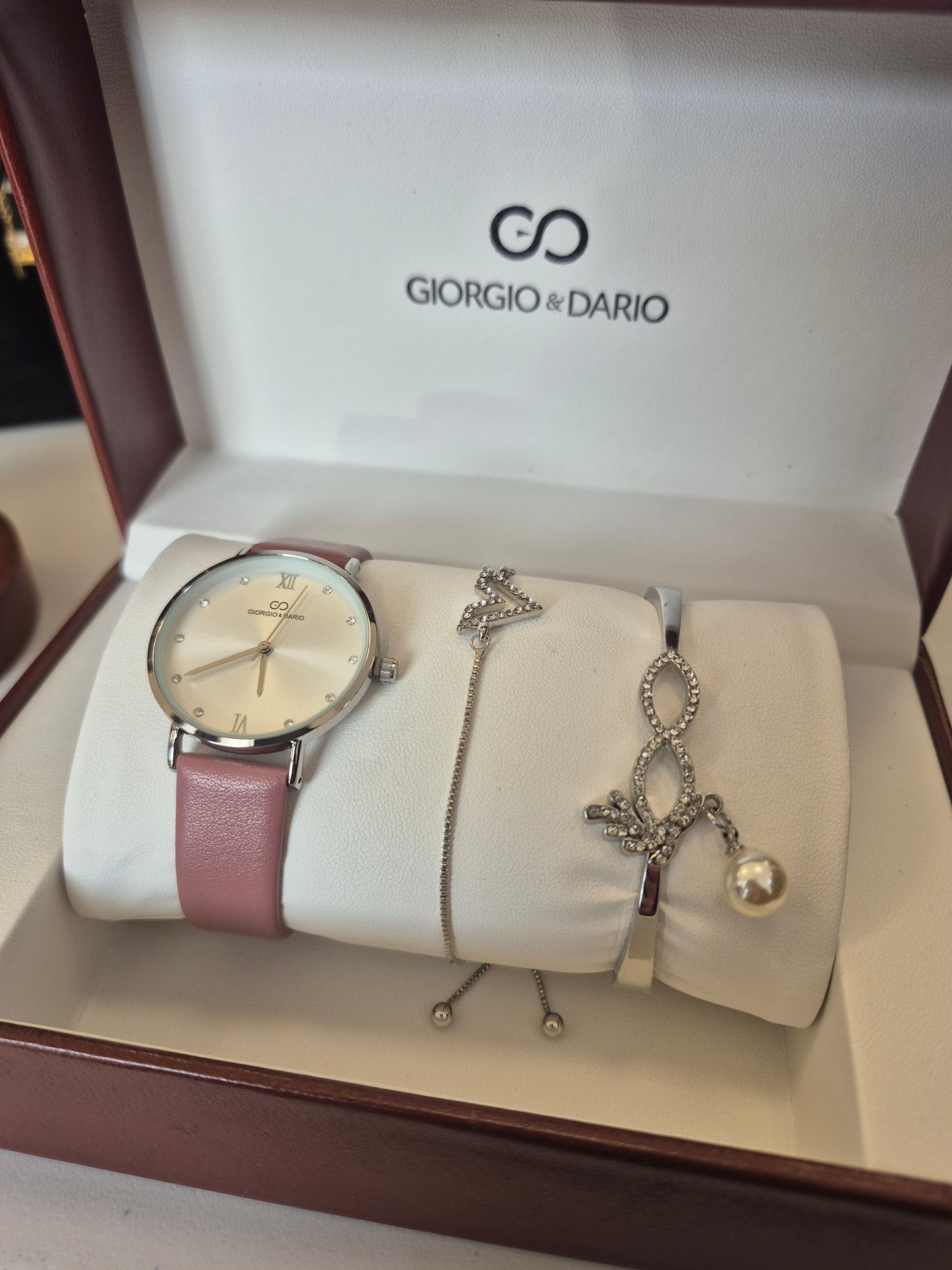 Coffret 3 pièces rose