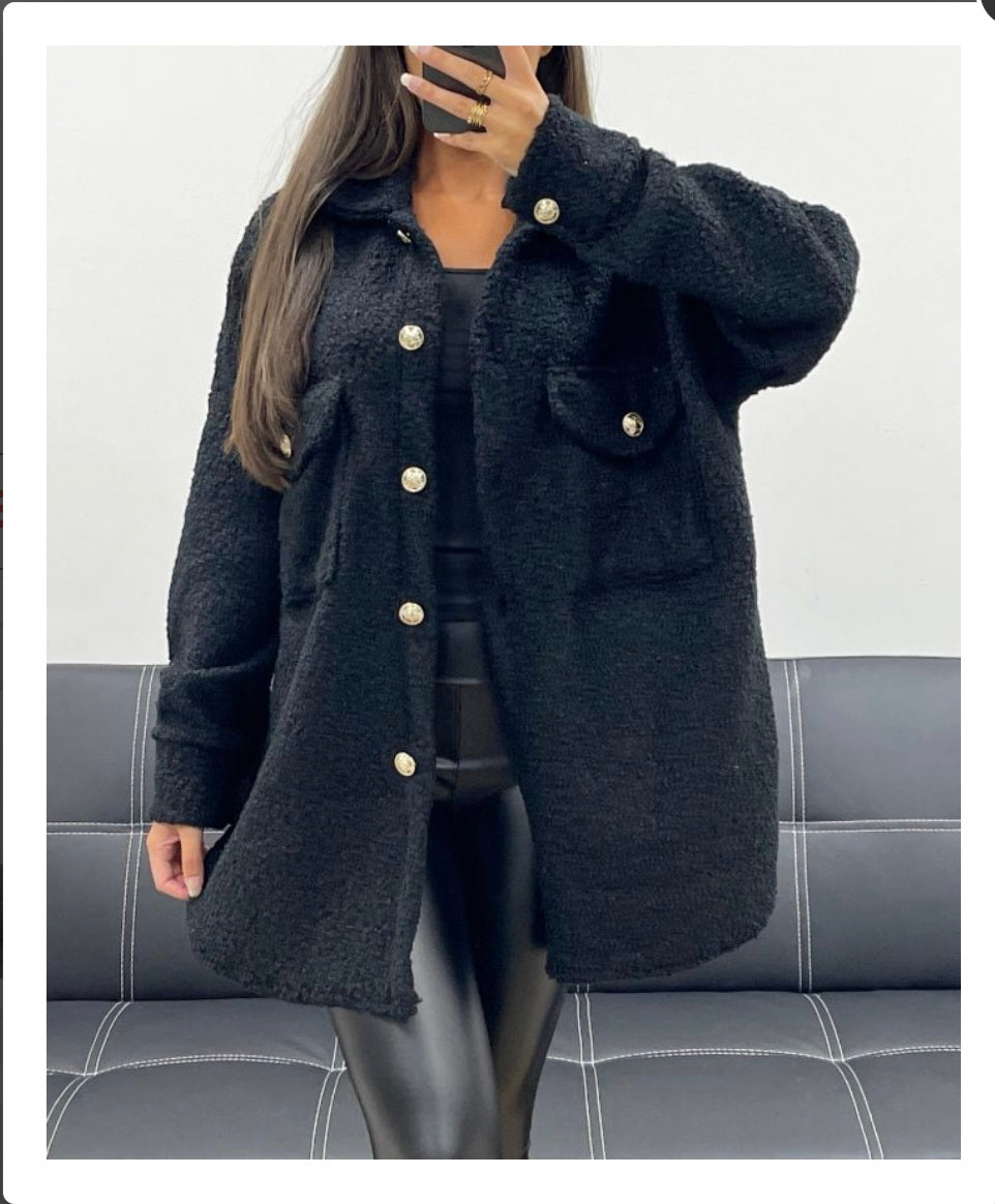 Surchemise effet laine bouclé