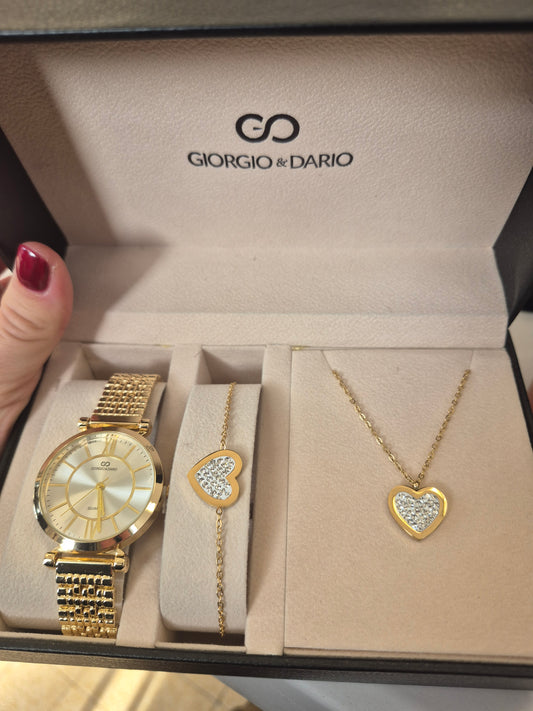 Coffret 3 pièces dorées