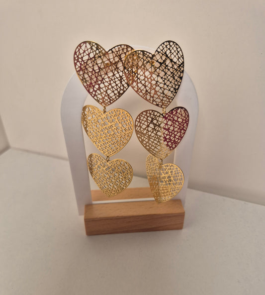 Boucle d oreille cœur dentelle