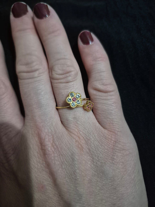 Bague 2 fleurs